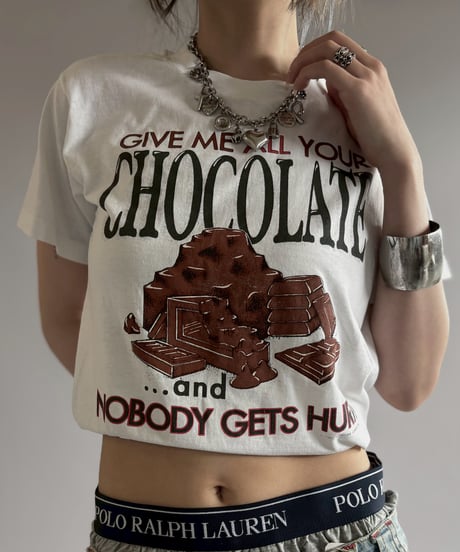 【USED】 Made in USA 80~90's Hanes CHOCOLATE T-Shirt / 260725-028