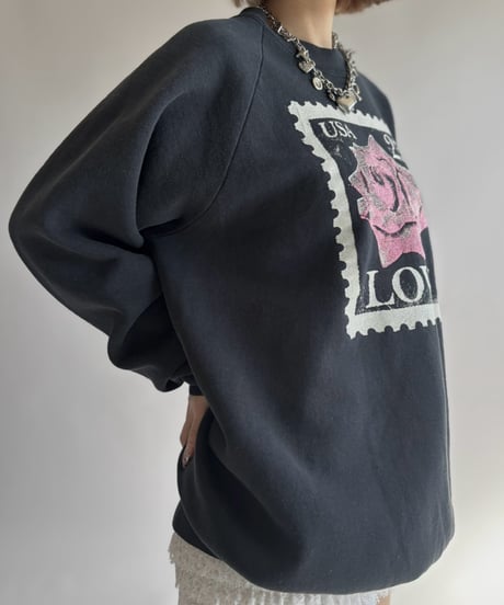 【USED】 80's Fruit Of The Room Stamp Print Sweat / 261024-022