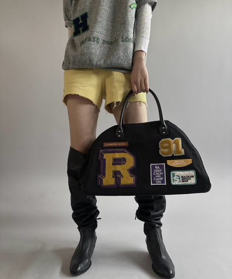 【RE;CIRCLE】 RE French Bedcover Boston Bag Wappen Black /261026-029