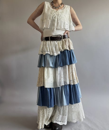 【RE;CIRCLE】  RE Crochet Long Skirt / 260810-038