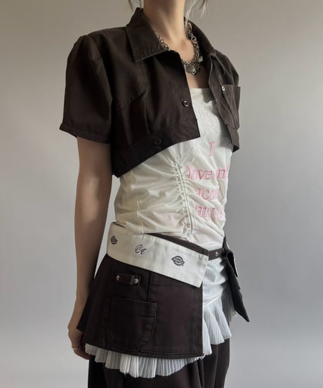 【Chinatsu Aoyama】 RE Makers Shirt Brown / 260813-024