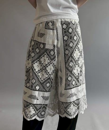 【RE;CIRCLE】 RE Crochet Lace Wide Half Pants / 260709-010