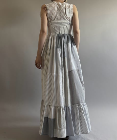 【RE;CIRCLE】  RE Patchwork Stripe Camisole One-Piece / 260810-025