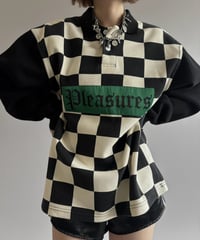 【USED】 PLEASURES Checker Flag Polo Shirt / 261003-020