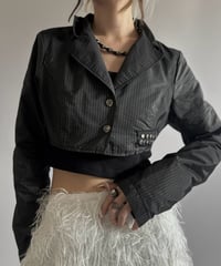 【USED】 Stripe Cropped Tailored Jacket/ 260919-017