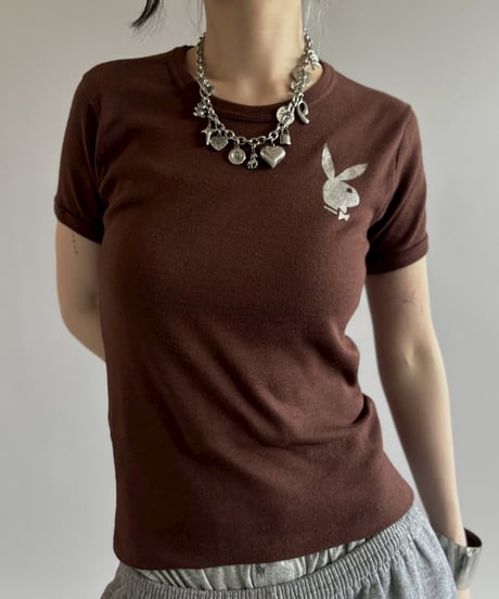 【USED】 Made in USA 70~80's Playboy Logo Print T-Shirt/ 260725-001