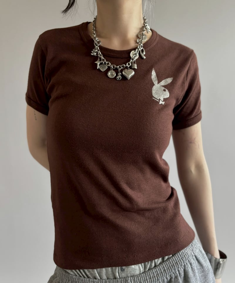 USED】 Made in USA 70~80's Playboy Logo Print T