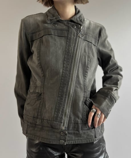 【USED】 00's DKNY JEANS Double Biker Jacket  / 261003-027