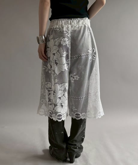 【RE;CIRCLE】 RE Crochet Lace Wide Half Pants / 260709-009