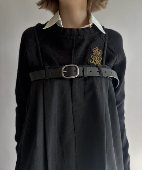 【Chinatsu Aoyama】 Suit Patchwork Camisole Mini One-Piece /  2601022-047