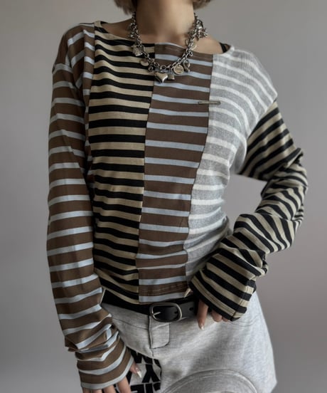 【Chinatsu Aoyama】 Patchwork Border Top  /  2601022-008