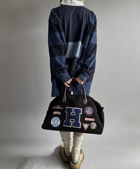 【RE;CIRCLE】 RE French Bedcover Boston Bag Wappen Black /261015-044
