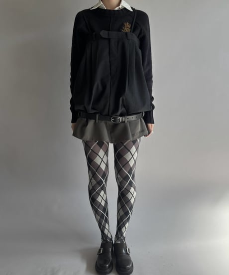 【Chinatsu Aoyama】 Suit Patchwork Camisole Mini One-Piece /  2601022-047