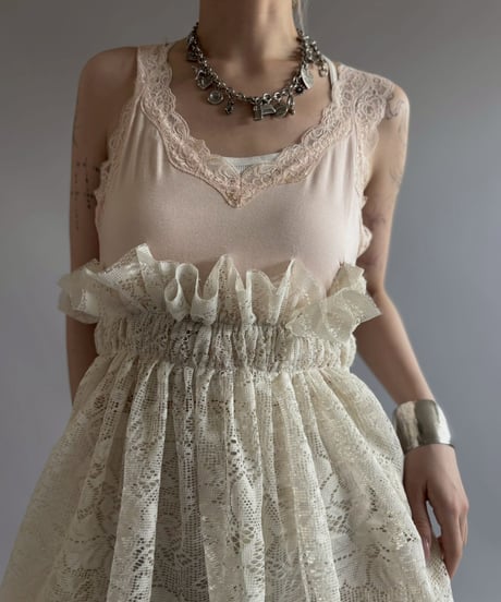 【RE;CIRCLE】RE Crochet Camisole＋Lace One-Piece / 260709-006