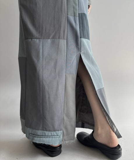 【Chinatsu Aoyama】 Suit Patchwork Camisole Long One-Piece /  2601022-046