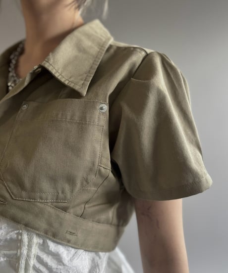 【Chinatsu Aoyama】 RE Makers Shirt Khaki / 260813-017