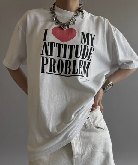 【USED】Made in USA 80~90's I ♡ MY ATTITUDE T-Shirt / 260801-020