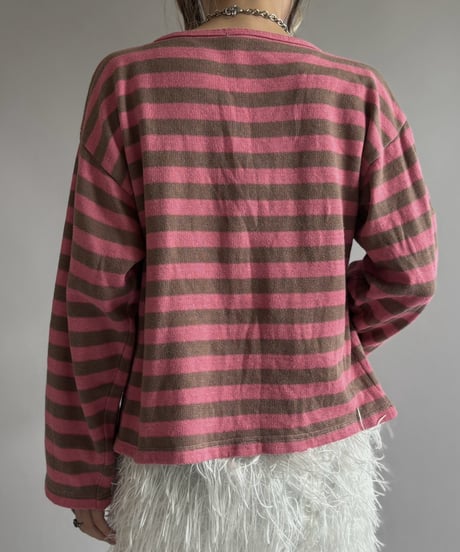 【USED】 Border Sweat Snap Cardigan/ 260919-016