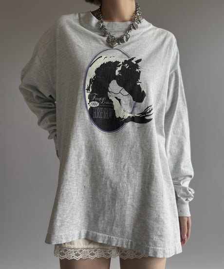 【USED】 90's Finger Lakes Horse Show Print L/S Tee / 261010-005