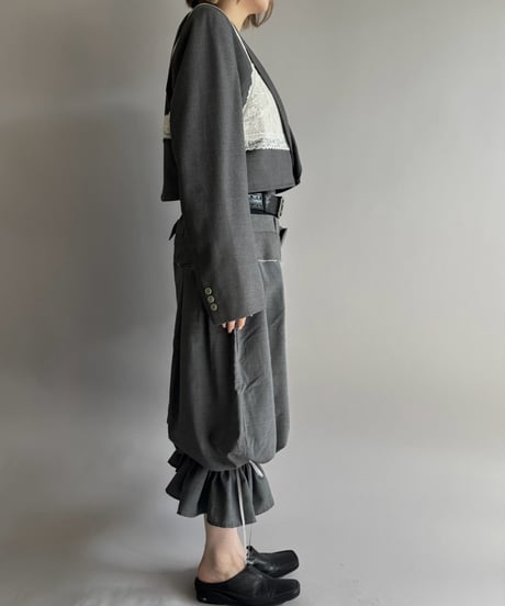 【Chinatsu Aoyama】 Suit Frill Wide Pants  /  2601022-039