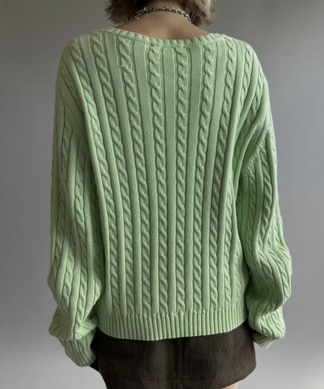 【USED】 Lauren Ralph Lauren Cable Cotton Knit  / 261017-015