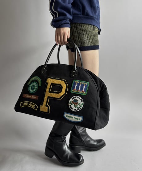 【RE;CIRCLE】 RE French Bedcover Boston Bag Wappen Black /261015-045