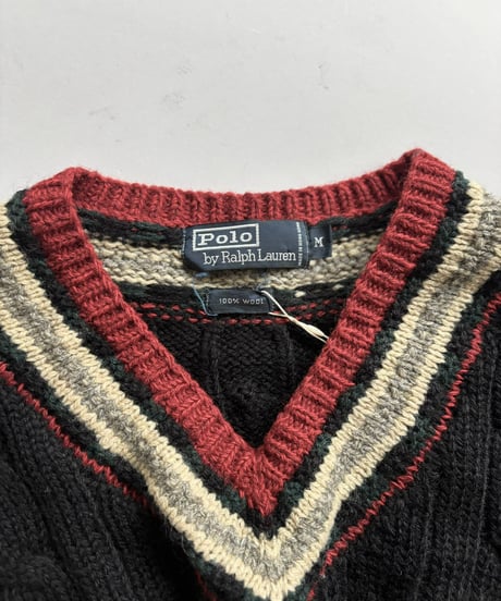 【USED】 90~00's Polo Ralph Lauren V-Neck Wool Knit / 261031-022