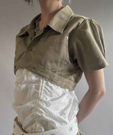 【Chinatsu Aoyama】 RE Makers Shirt Khaki / 260813-017
