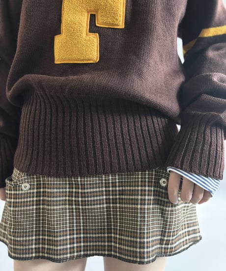 【USED】 50's 100% Virgin Wool Lettered Knit / 261031-001