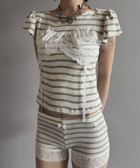 【Chinatsu Aoyama】 RE Border T-Shirt / 260716-028