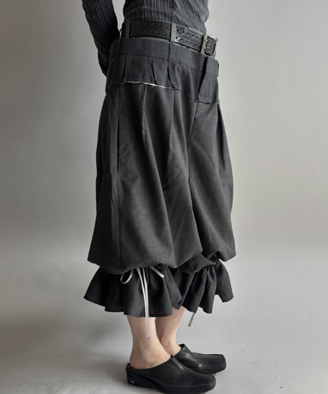 【Chinatsu Aoyama】 Suit Frill Wide Pants  /  2601022-041