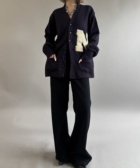【USED】 70's Wool Lettered Knit Cardigan / 261031-024