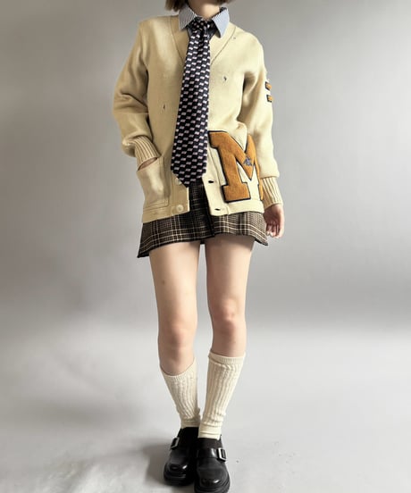 【USED】 60's 100% Virgin Wool Lettered Knit / 261031-002