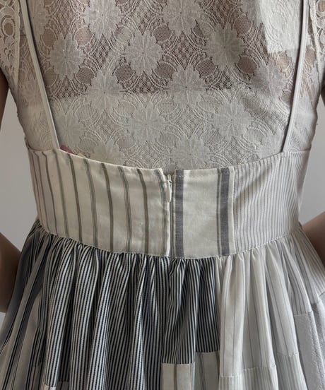 【RE;CIRCLE】  RE Patchwork Stripe Camisole One-Piece / 260810-026
