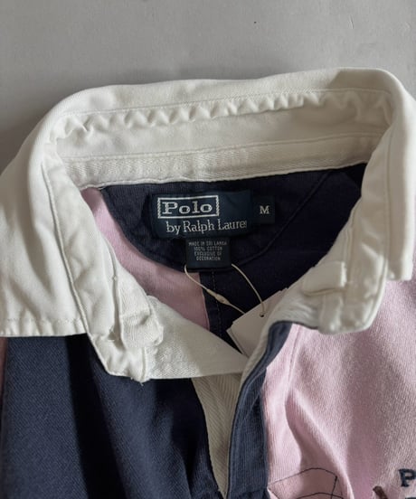 【USED】 90's Polo Ralph Lauren Paneled Rugby Shirt / 261003-017