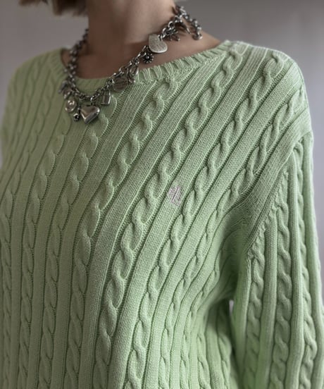 【USED】 Lauren Ralph Lauren Cable Cotton Knit  / 261017-015