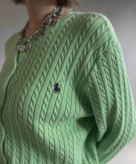 【USED】 Ralph Lauren Sport Cotton Knit Cardigan  / 261017-023