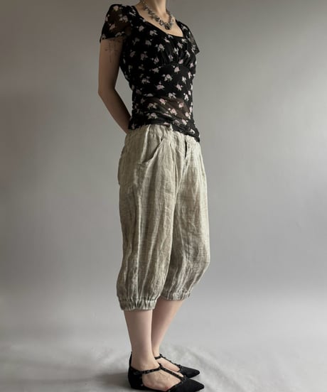 【USED】 SANDY LIANG Flower Pattern S/S Sheer Top / 260815-009