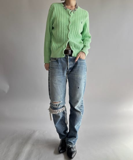 【USED】 Ralph Lauren Sport Cotton Knit Cardigan  / 261017-023