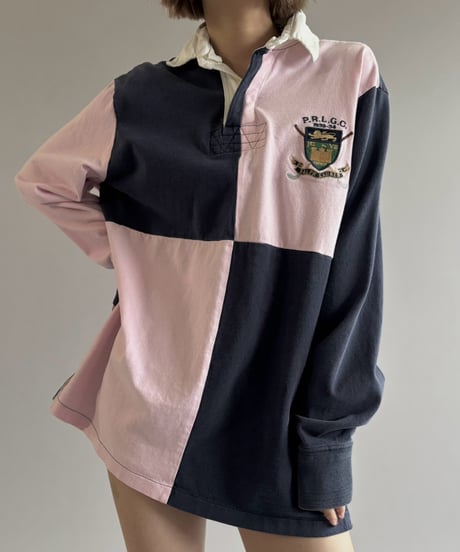 【USED】 90's Polo Ralph Lauren Paneled Rugby Shirt / 261003-017