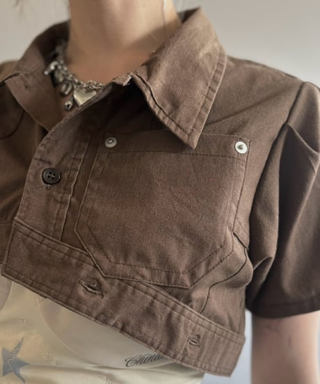 【Chinatsu Aoyama】 RE Makers Shirt Brown / 260813-026