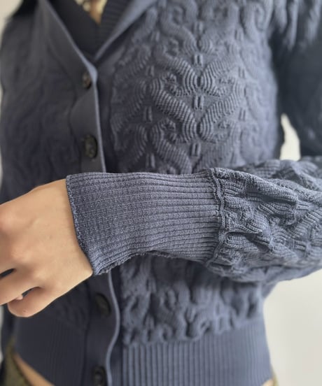 【USED】 70's Fake Layered Knit Cardigan / 261010-027