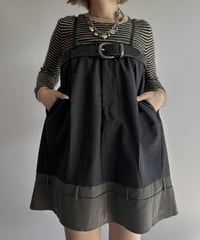 【Chinatsu Aoyama】 Suit Patchwork Camisole Mini One-Piece /  2601022-050