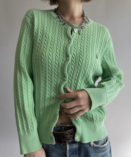 【USED】 Ralph Lauren Sport Cotton Knit Cardigan  / 261017-023