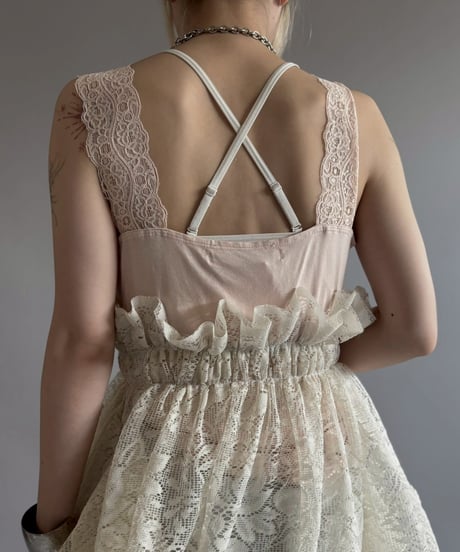 【RE;CIRCLE】RE Crochet Camisole＋Lace One-Piece / 260709-006