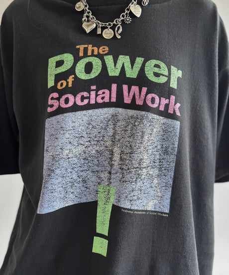 【USED】 Made in USA 90's Power of Social T-Shirt / 260801-025