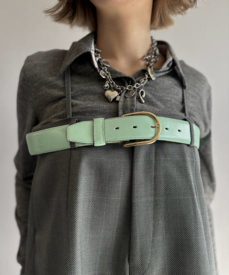 【Chinatsu Aoyama】 Suit Patchwork Camisole Mini One-Piece /  2601022-045
