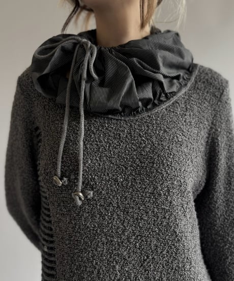 【USED】 Design Boucle Knit Dress / 260919-020
