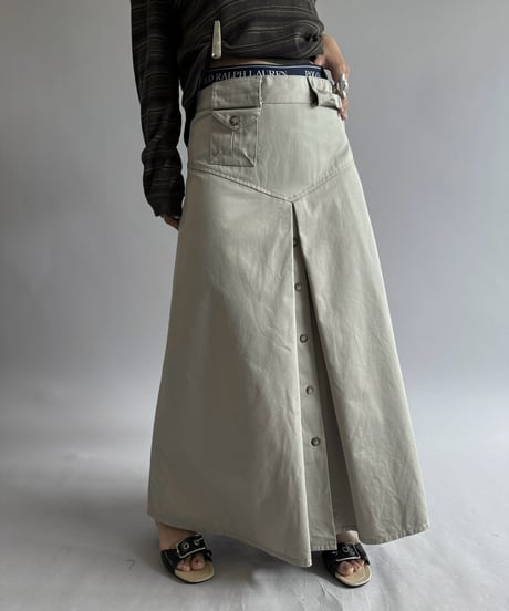 【USED】 Cotton Chino Long Skirt / 260905-023