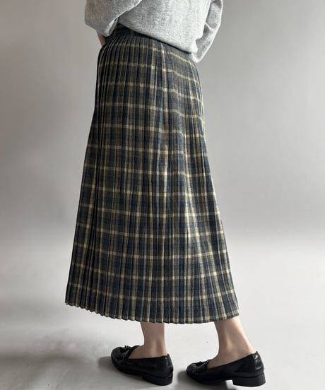 【USED】 Check Pattern Pleats Skirt / 261031-014